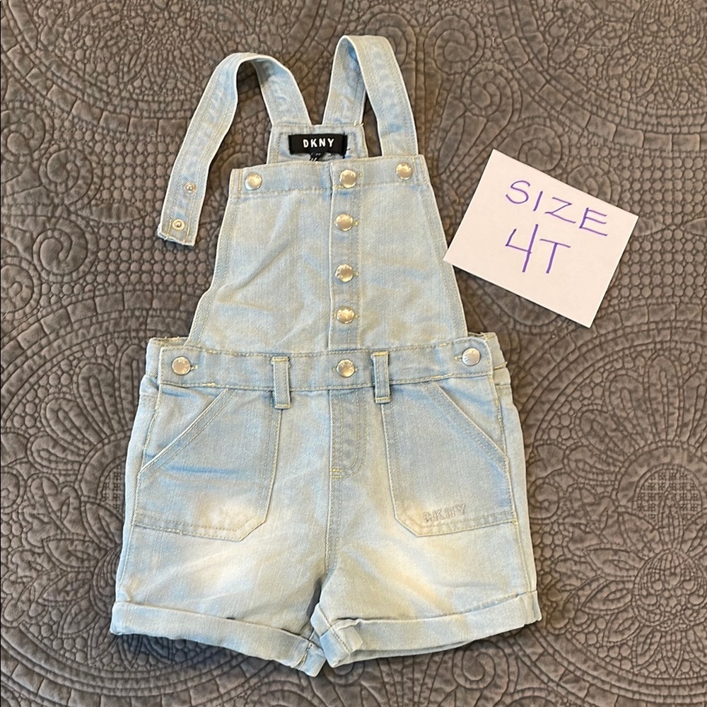 DKNY Light Blue Denim Kids Overalls
